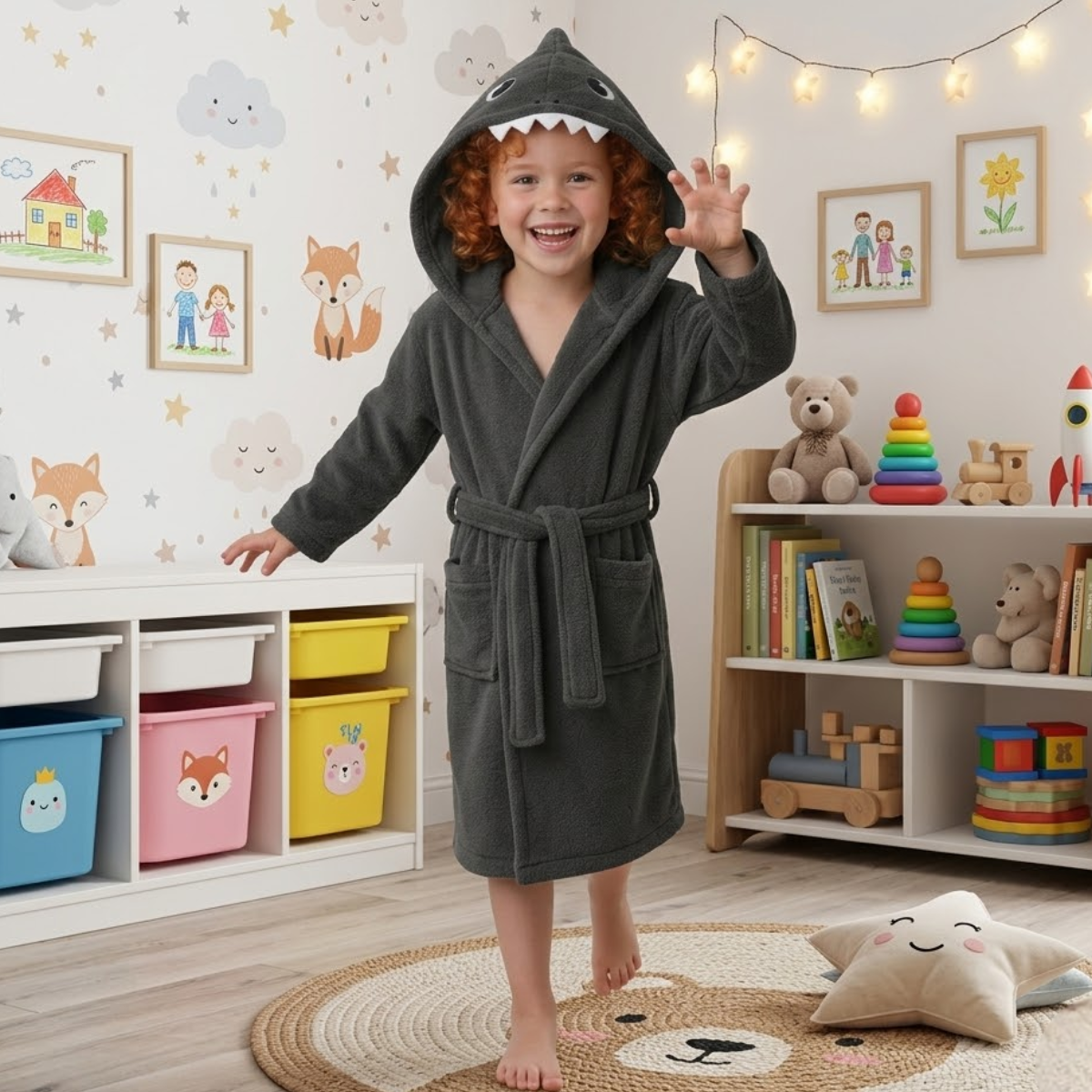 Bata para Niños Levantadora Tiburón Animales Temática Pijama