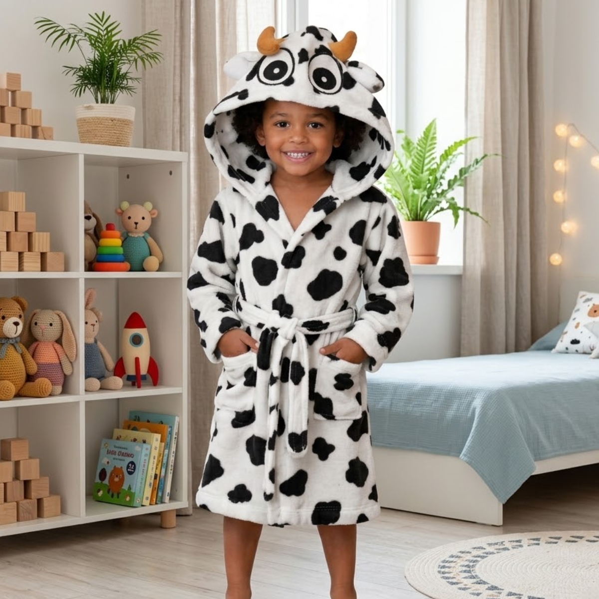 Bata para Niños Vaca Temática Levantadora Pijama