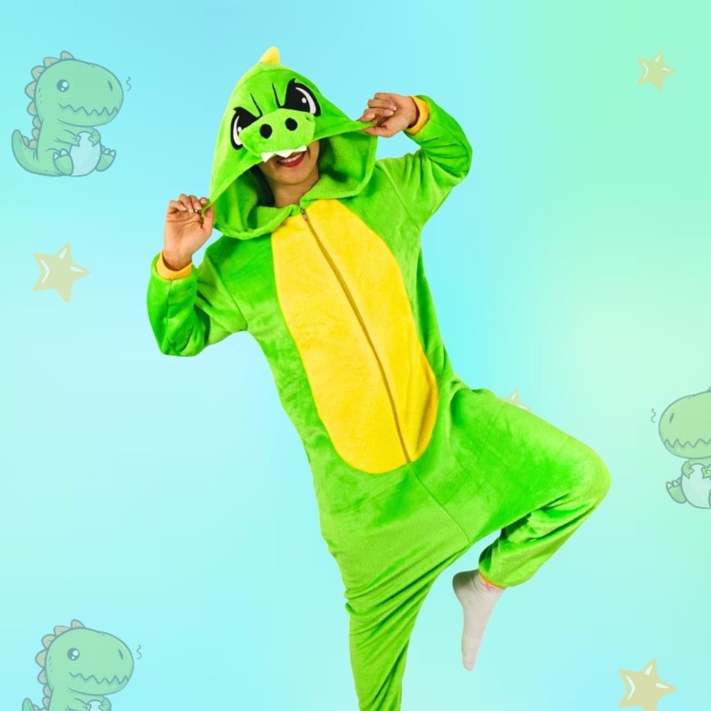 Pijama Térmica De Dinosaurio Para Niños Y Adultos