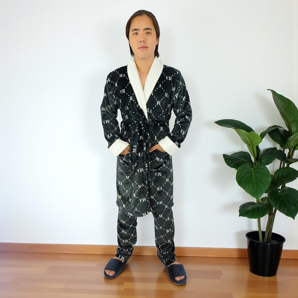 Bata estampada Térmica Levantadora Para Hombre pijama