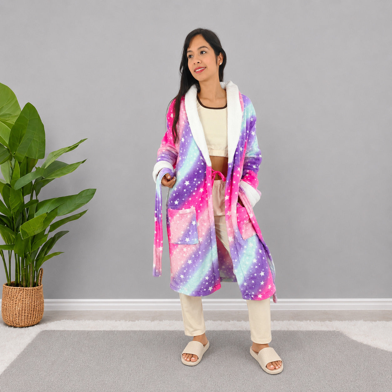 Bata para mujer Levantadora térmica colores Arcoíris Chicle