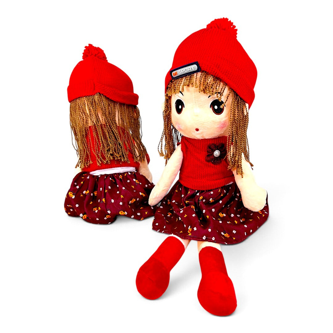 Peluche Muñeca de Trapo Conjunto Rojo 60 cm
