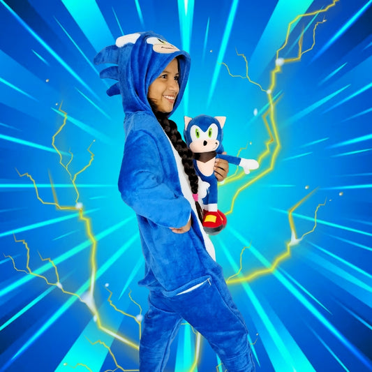 Kigurumi Térmica De Sonic Azul Para Niños
