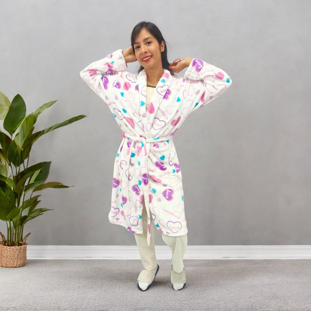Bata estampada levantadora térmica para dama pijama