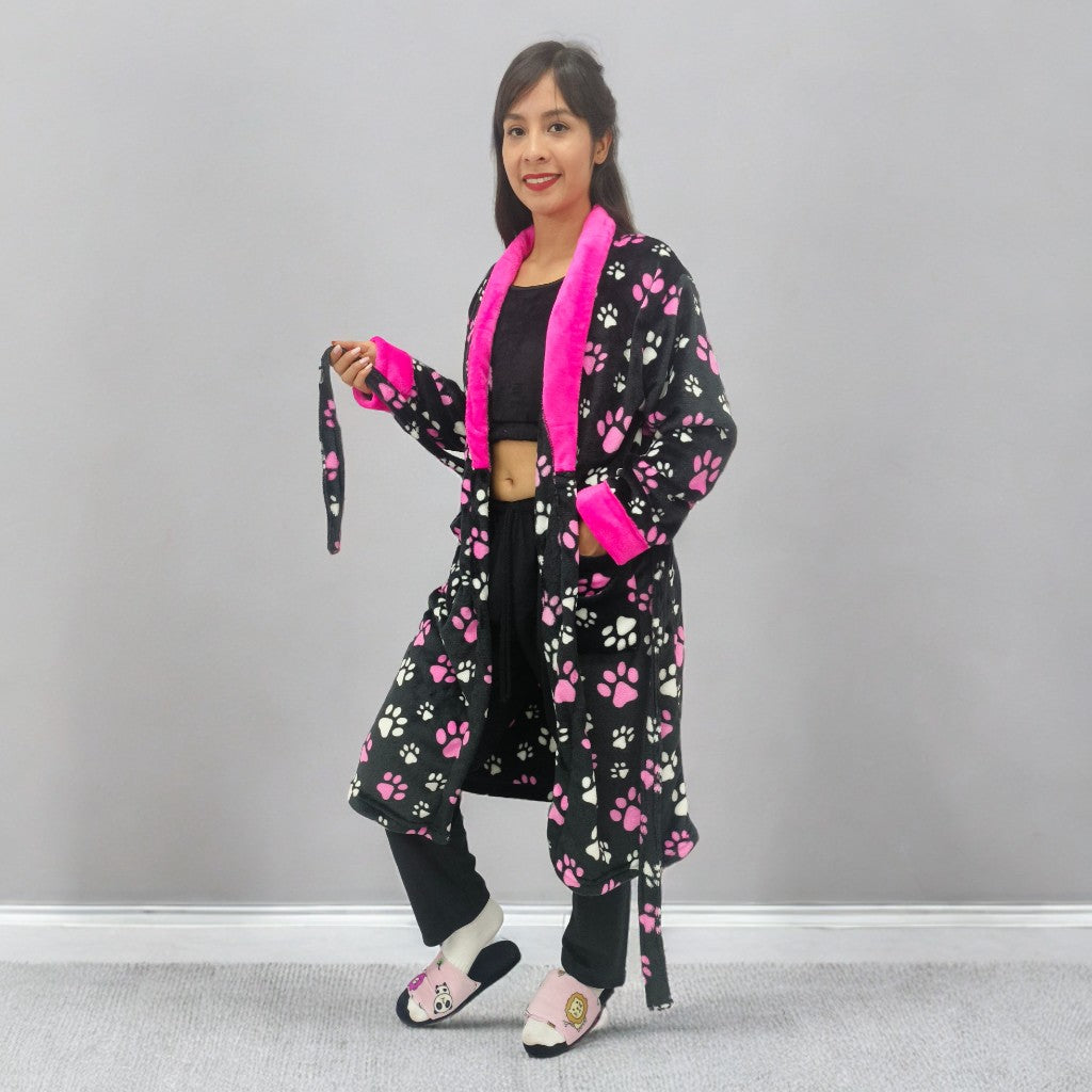 Bata estampada levantadora térmica para dama pijama
