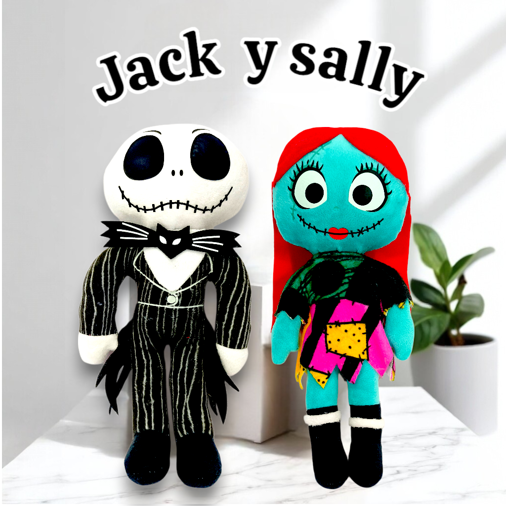 Combo Peluches Sally Y Jack 25 Cm El Extraño Mundo De Jack