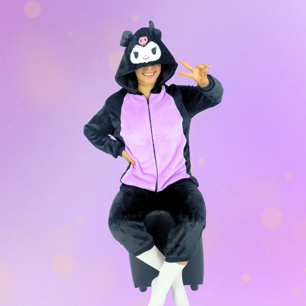 Pijama Térmica De Kuromi Hello Kitty Para Adultos