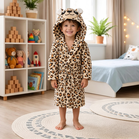 Bata para Niños Leopardo Temática Levantadora Pijama
