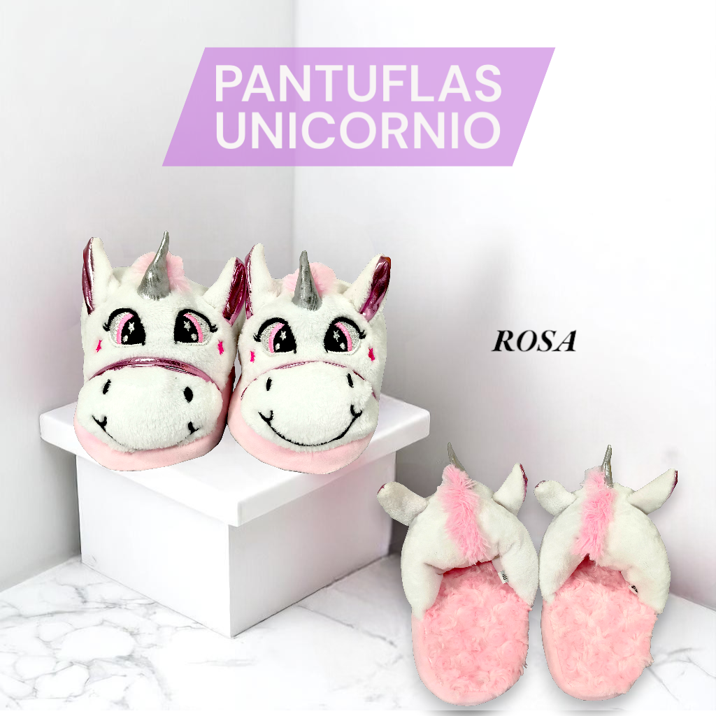 Pantuflas, Babuchas Unicolor De Unicornio Para Niños Y Adultos