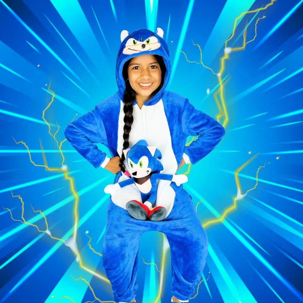 Kigurumi De Sonic Azul Niños