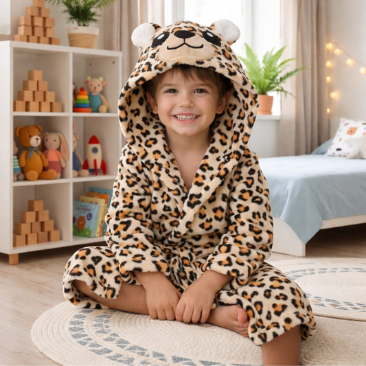 Bata para Niños Leopardo Temática Levantadora Pijama