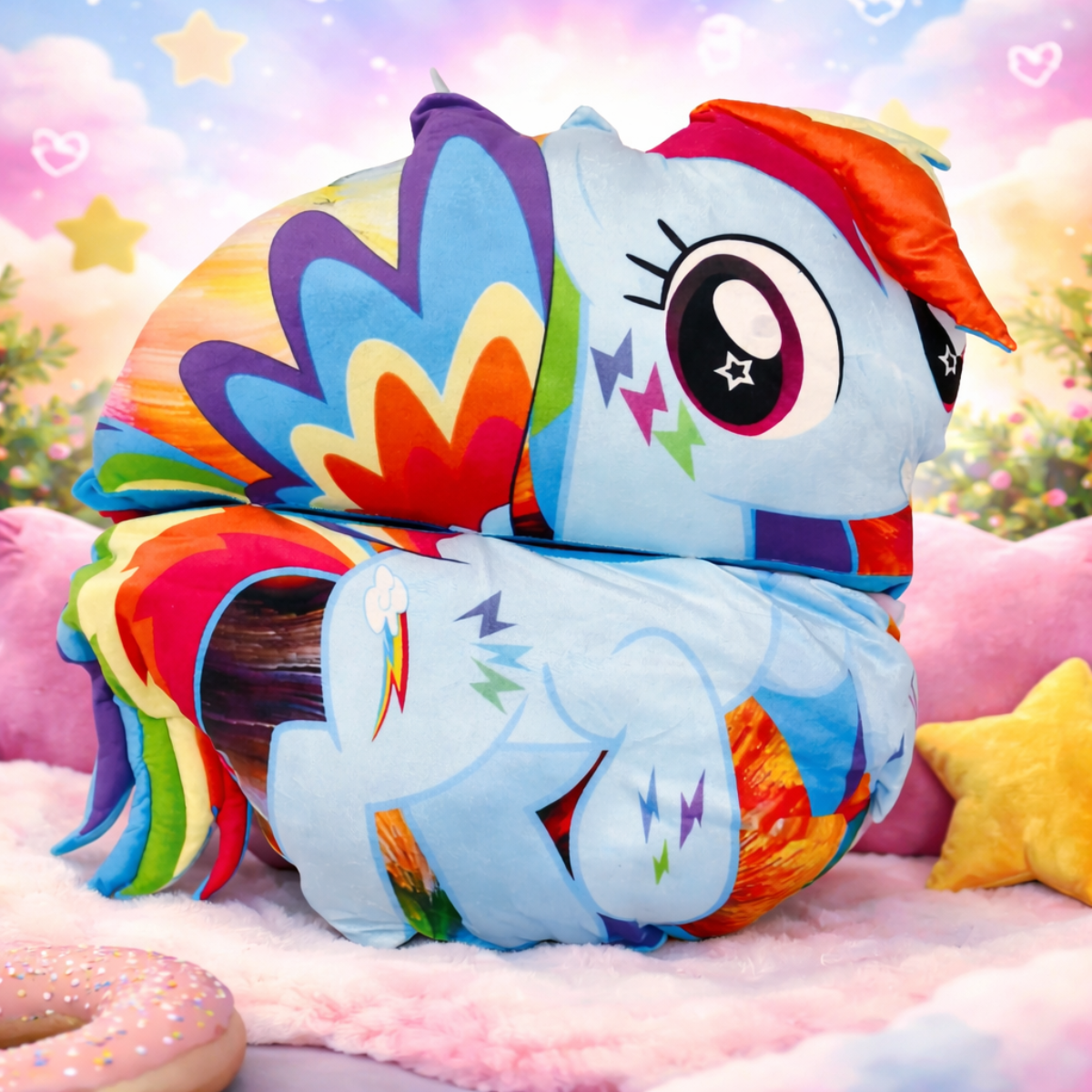 Happy Nappers Rainbow Dash Pony Peluche Almohada Saco de Dormir 2 en 1