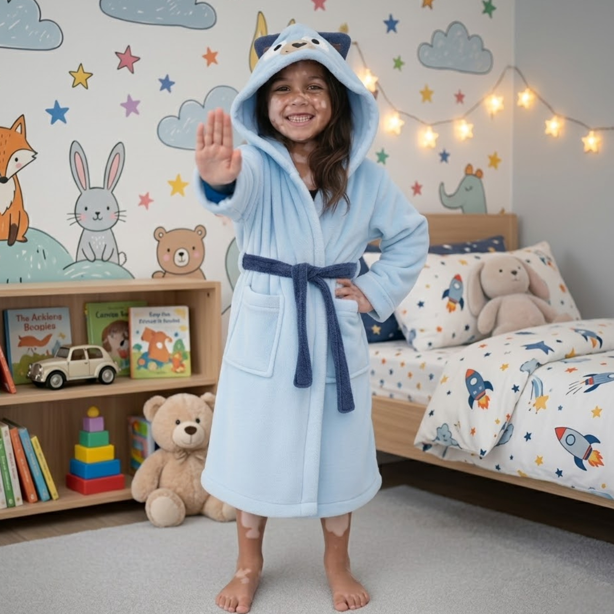 Bata Para Niños Bluey Temática Térmica Levantadora Pijama