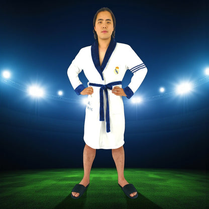 Bata Levantadora Equipo Real Madrid Térmica Para Hombre Cuello Azul