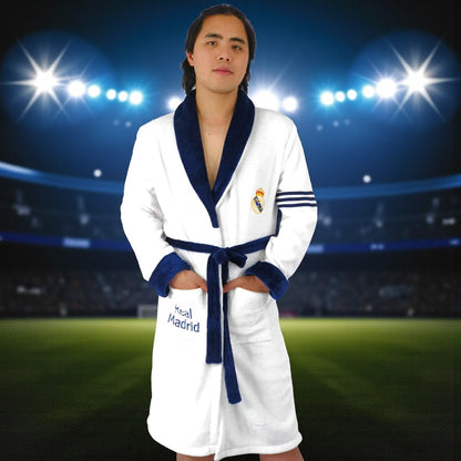 Bata Levantadora Equipo Real Madrid Térmica Para Hombre Cuello Azul