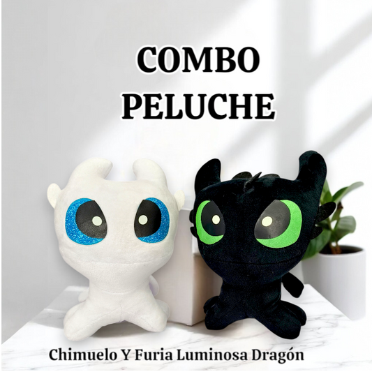 Combo Peluche Chimuelo Y Furia Luminosa Dragón Tierno Regalo