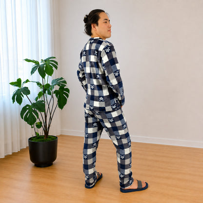 Pijama para hombre estampada Coronas Cuadros Térmica Dos Piezas Sencilla