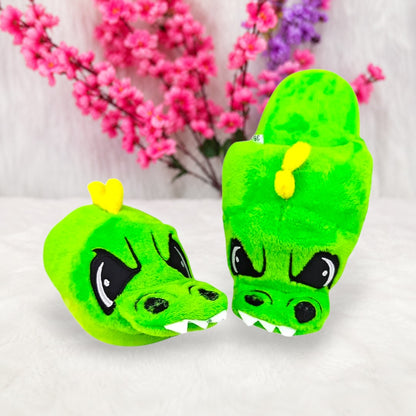 Pantuflas de Dinosaurio Verde para Adultos
