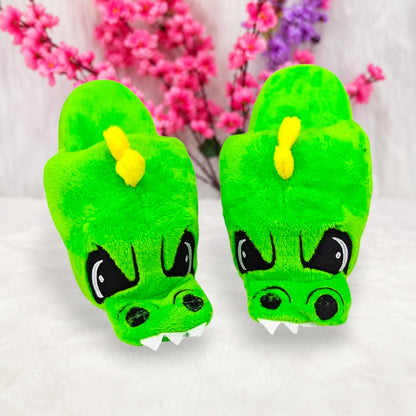 Pantuflas de Dinosaurio Verde para Adultos