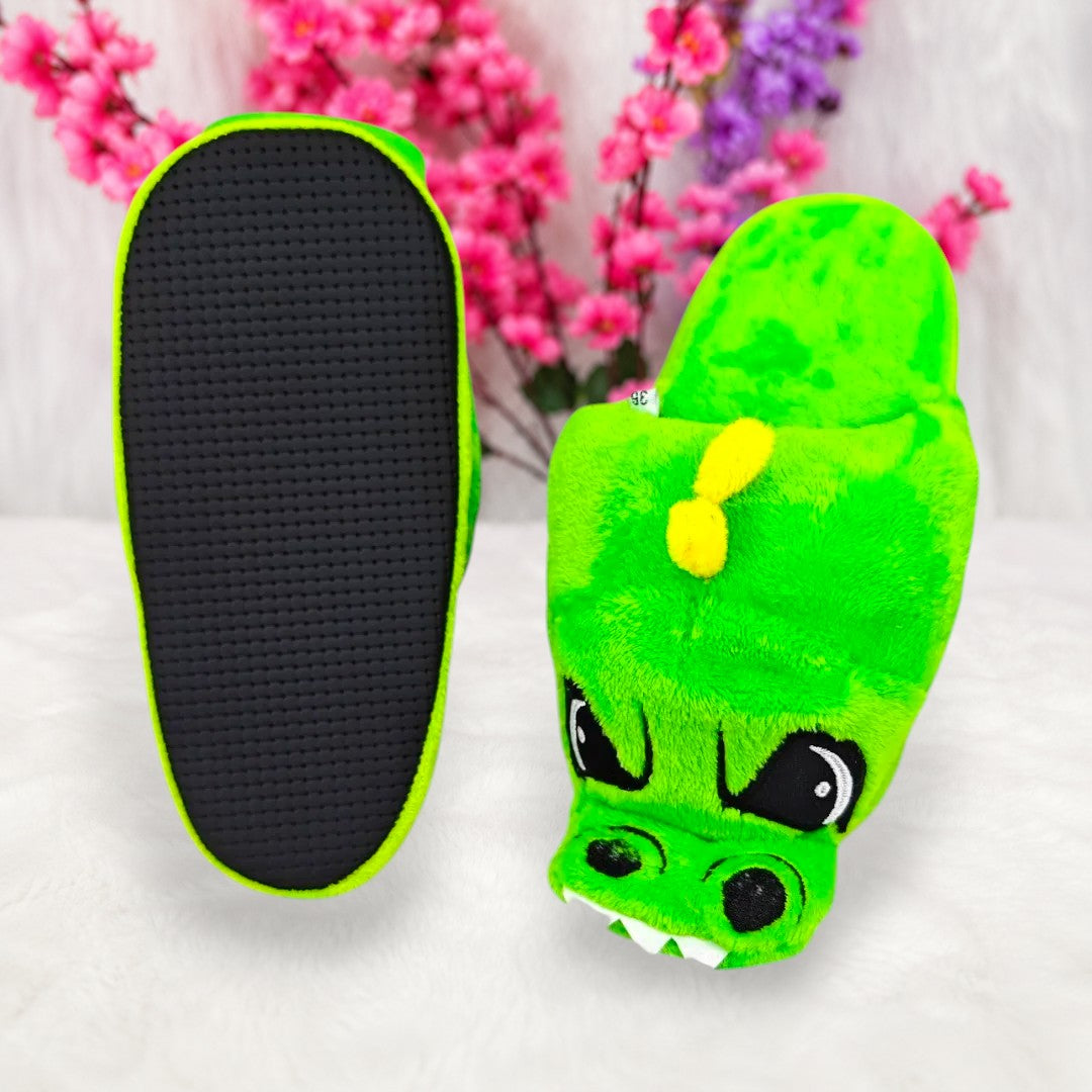Pantuflas de Dinosaurio Verde para Adultos