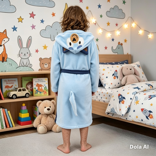 Bata Para Niños Bluey Temática Térmica Levantadora Pijama