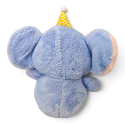 Peluche Elefante Azul con Gorro Amarillo