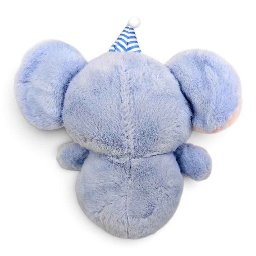 Peluche Elefante Azul con Gorro Azul
