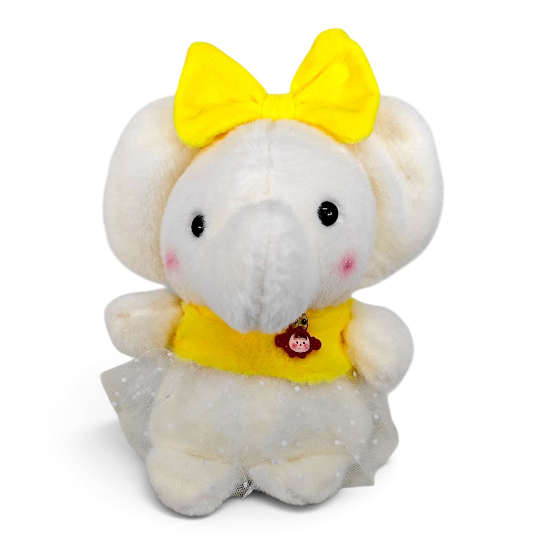 Peluche Elefante con Moño Amarillo