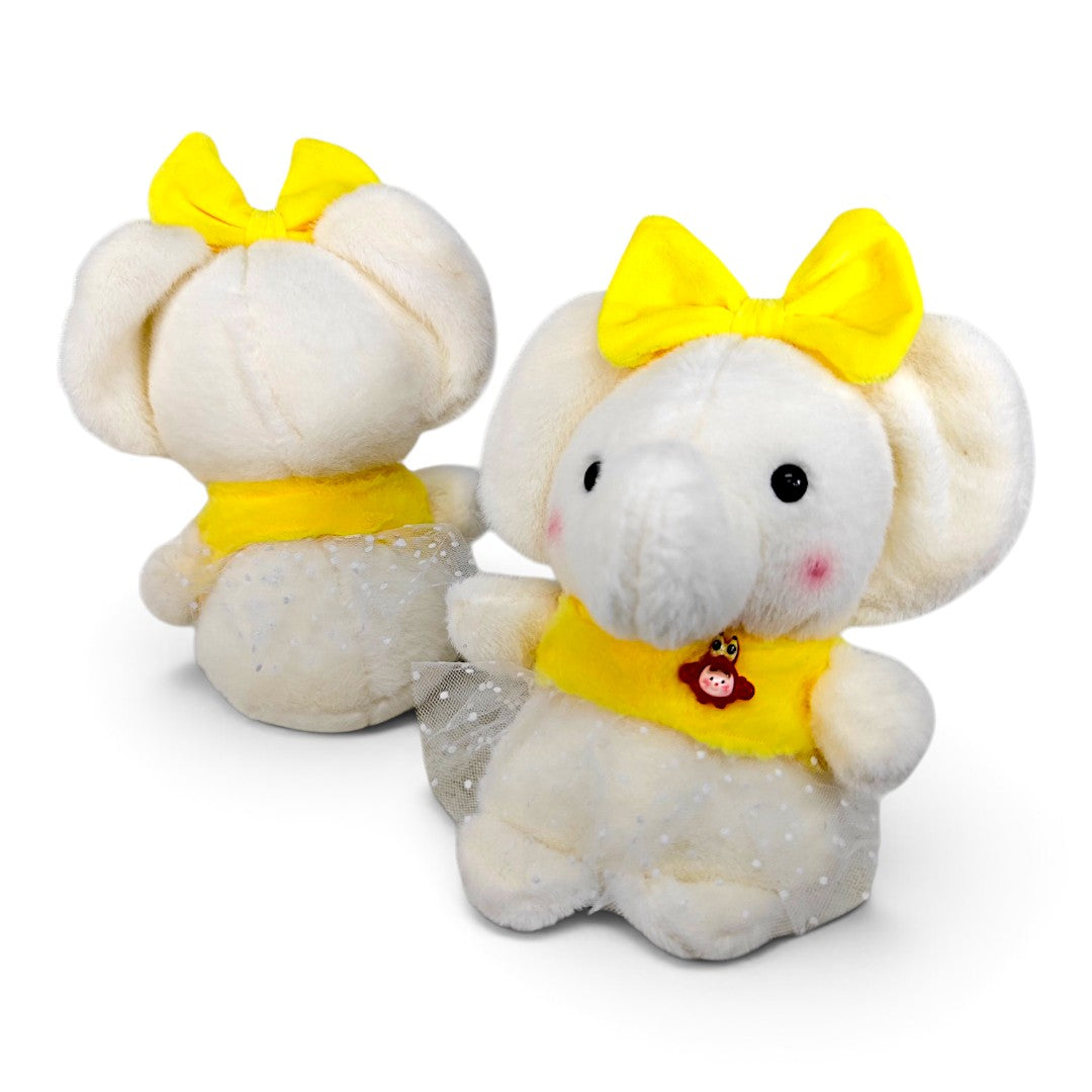 Peluche Elefante con Moño Amarillo
