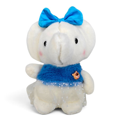 Peluche Elefante con Moño Azul