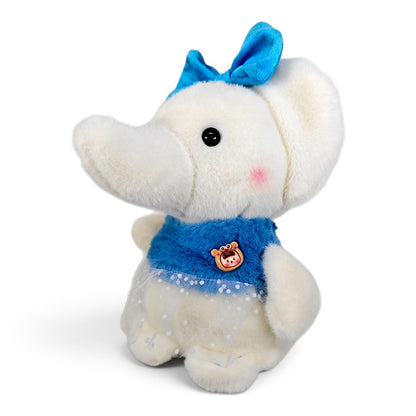 Peluche Elefante con Moño Azul