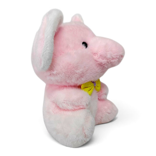 Peluche Elefante Rosado con Moño Azúl
