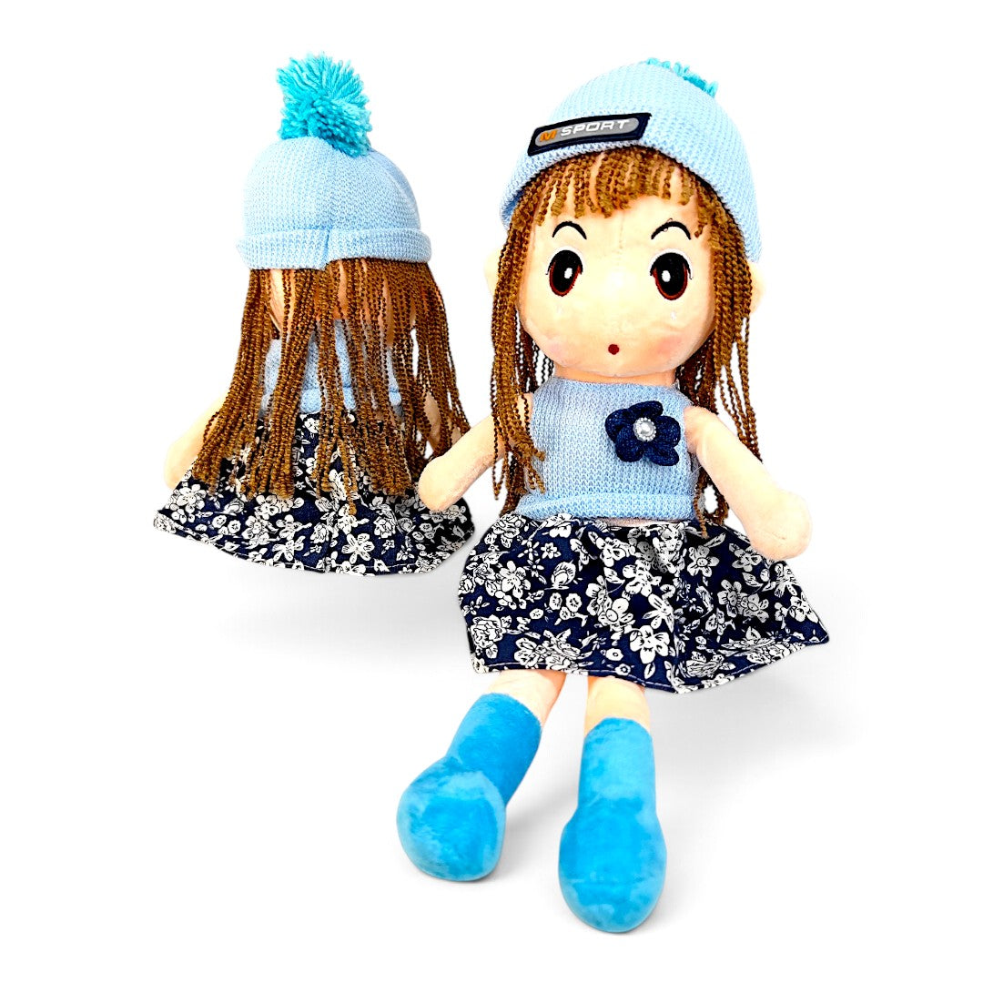 Peluche Muñeca de Trapo Conjunto Azul 50 cm