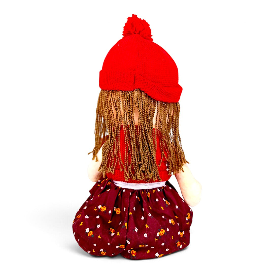 Peluche Muñeca de Trapo Conjunto Rojo 60 cm