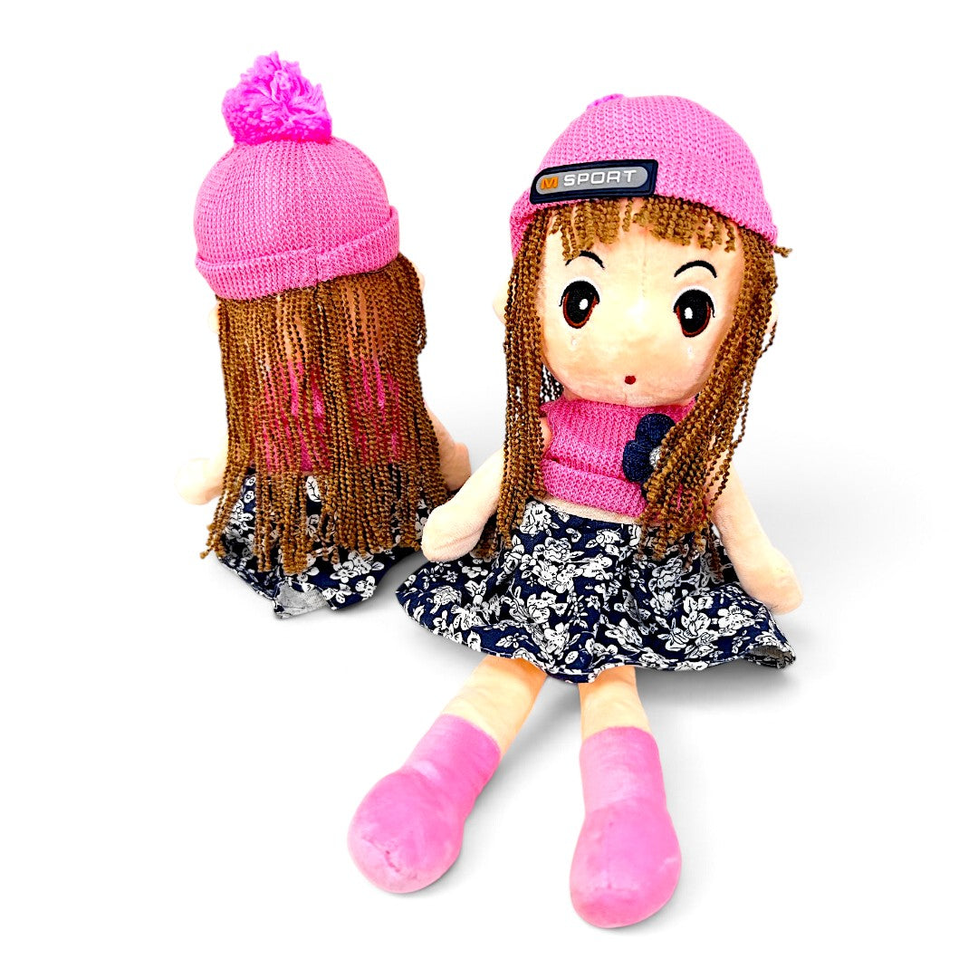 Peluche Muñeca de Trapo Conjunto Rosado 60 cm