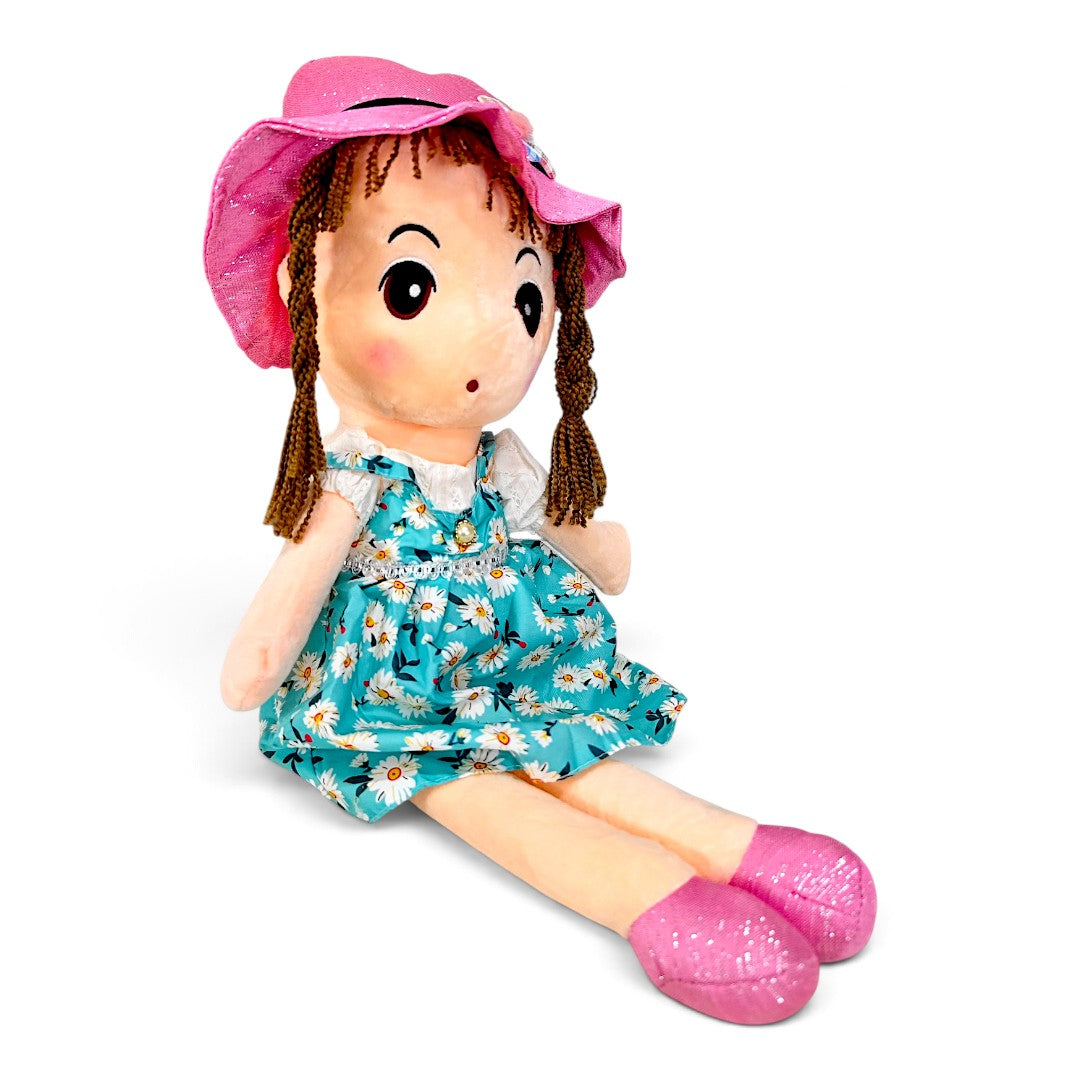 Peluche Muñeca de Trapo Vestido Azul 50 cm