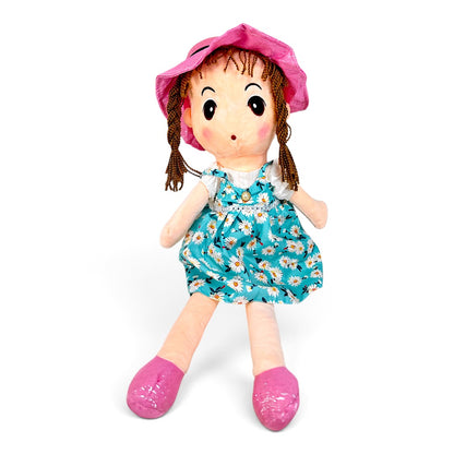 Peluche Muñeca de Trapo Vestido Azul 50 cm