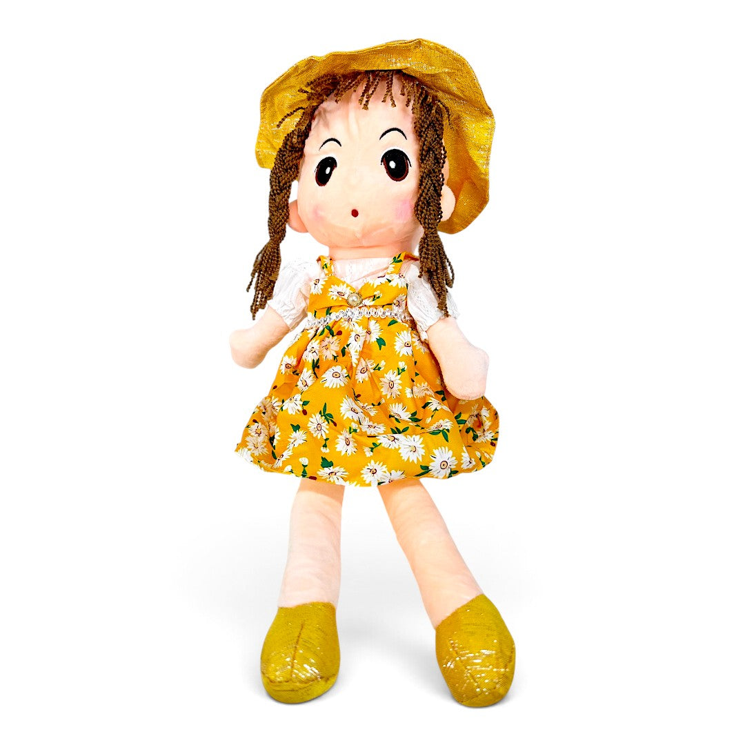 Peluche Muñeca de Trapo Vestido Amarillo 60 cm