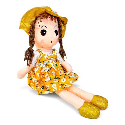 Peluche Muñeca de Trapo Vestido Amarillo 60 cm