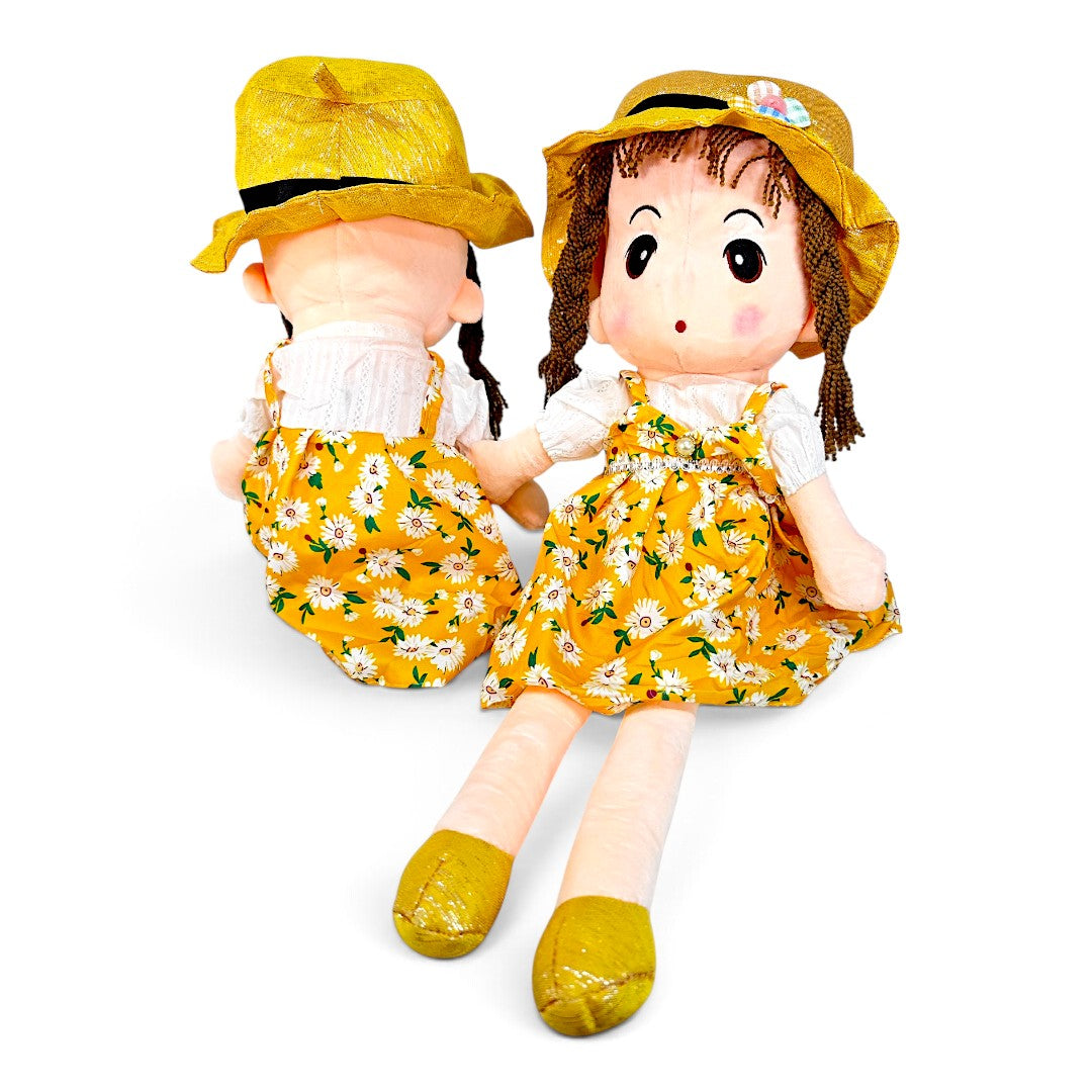 Peluche Muñeca de Trapo Vestido Amarillo 60 cm