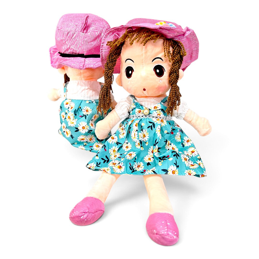 Peluche Muñeca de Trapo Vestido Azul 60 cm