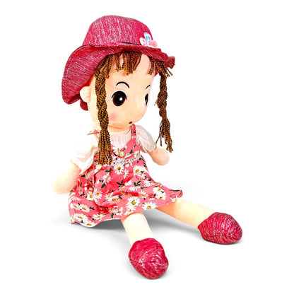 Peluche Muñeca de Trapo Vestido Rosado 60 cm