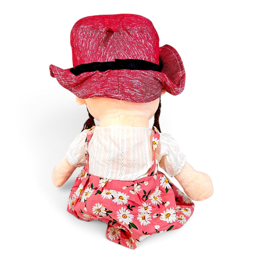 Peluche Muñeca de Trapo Vestido Rosado 60 cm