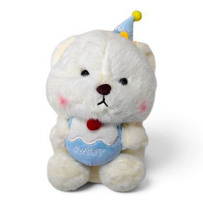 Peluche Osito Cumpleaños con Gorro Celeste