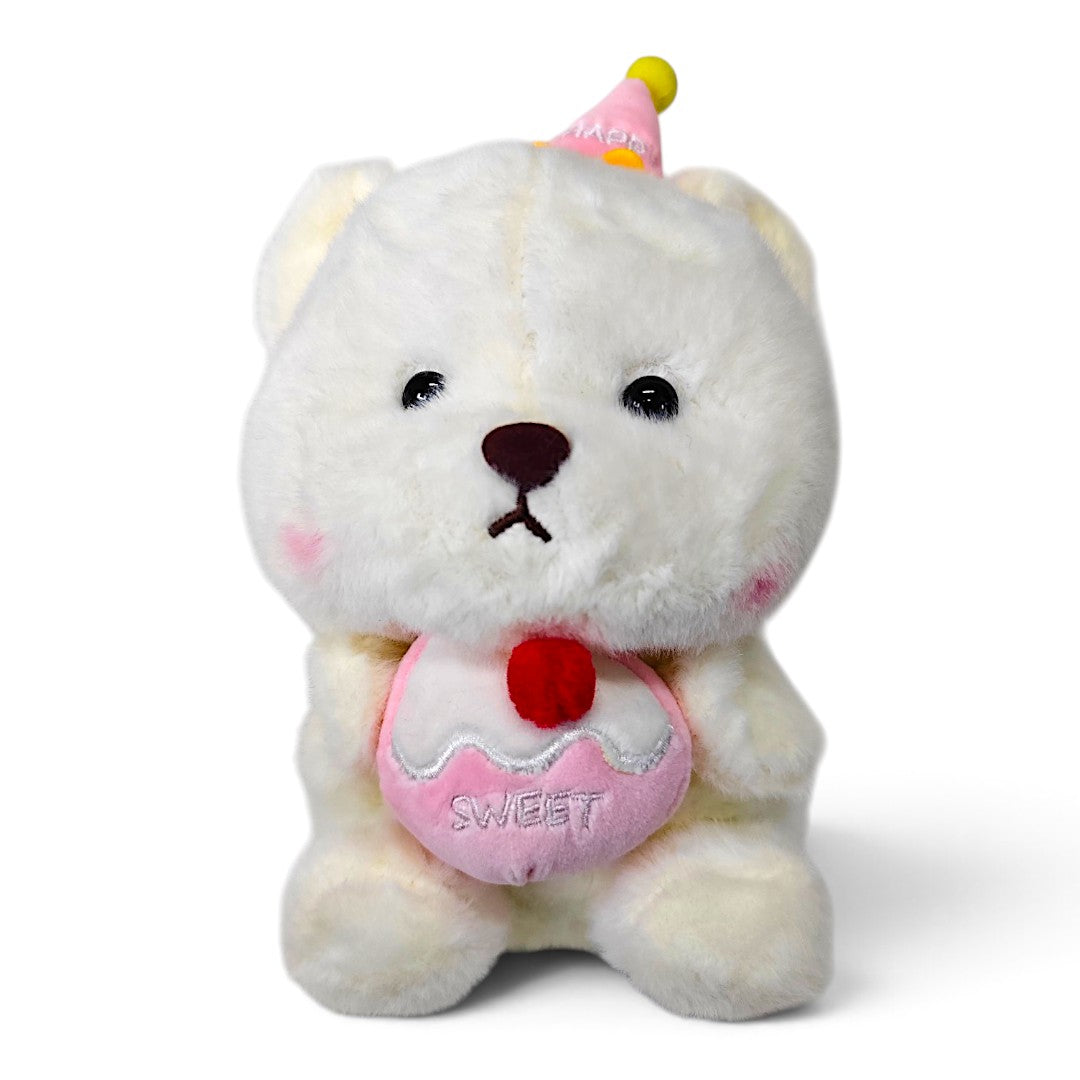 Peluche Osito Cumpleaños con Gorro Rosado