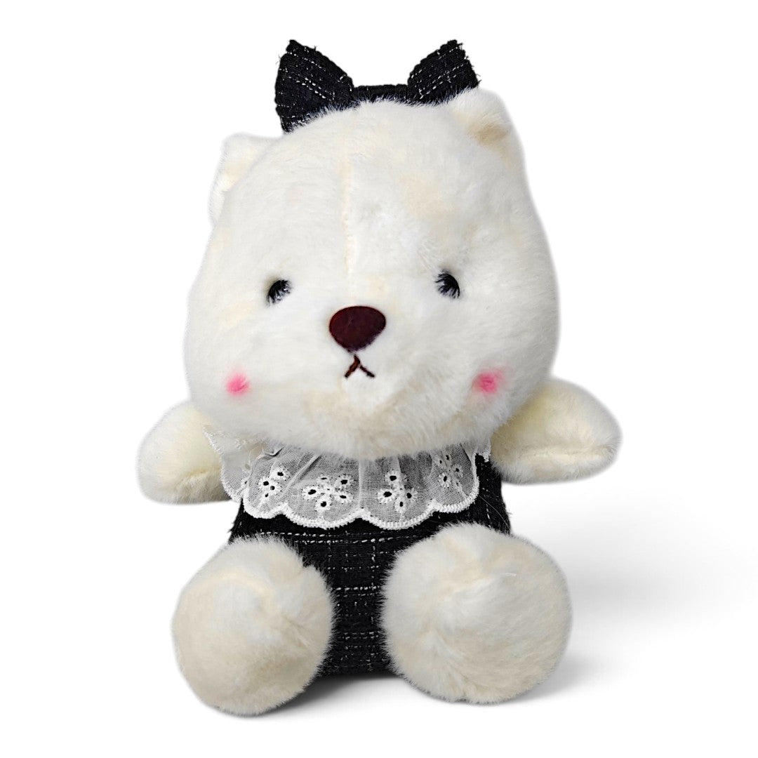 Peluche Gatito con Encaje Negro y Moño