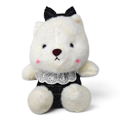 Peluche Gatito con Encaje Negro y Moño