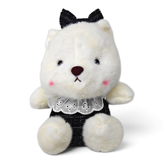 Peluche Gatito con Encaje Negro y Moño