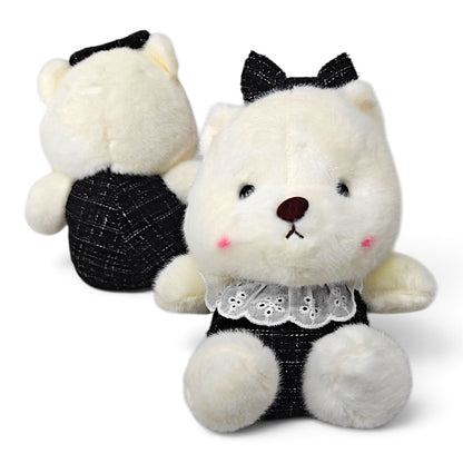 Peluche Gatito con Encaje Negro y Moño