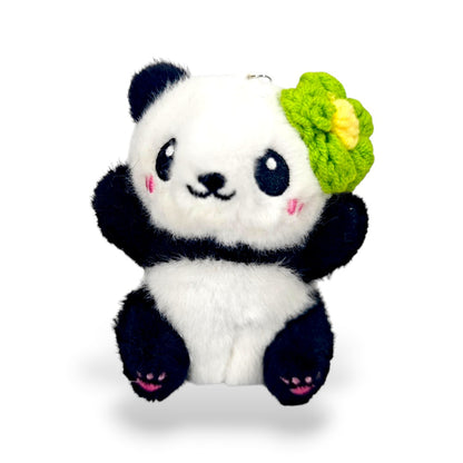 Llavero Peluche Panda Flor